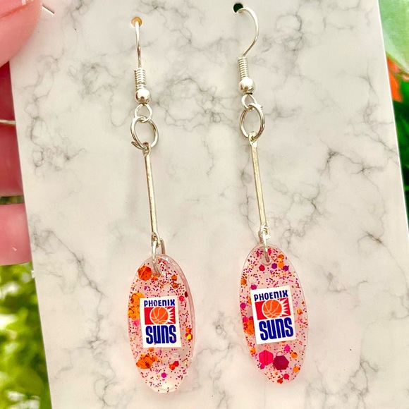 Phoenix Suns Acrylic Dangle Earrings - Picture 1 of 5